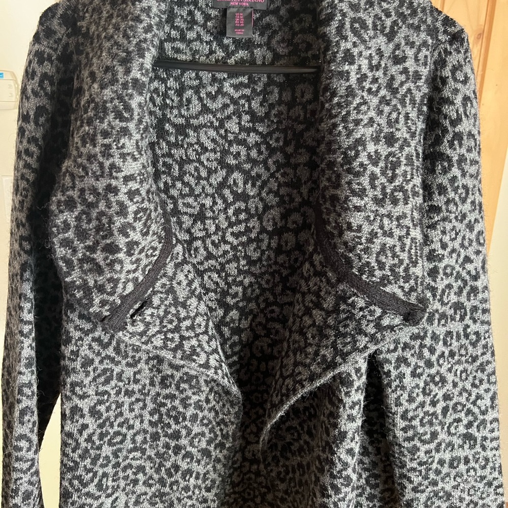 Gray Leopard Print Women's Coat
